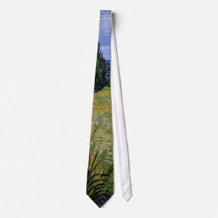 Corbata Campo de Trigo Verde con Cypress de Van Gogh.