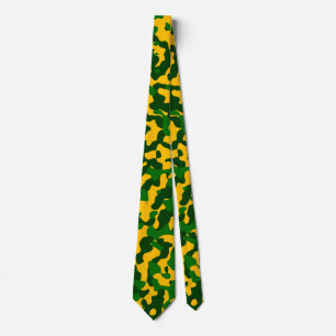 Corbata Camuflaje amarillo en verde verde y verde oscuro