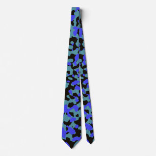 Corbata Camuflaje azul audaz en Verde azulado y negro