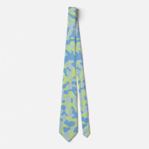 Corbata Camuflaje azul en amarillo y azul claro