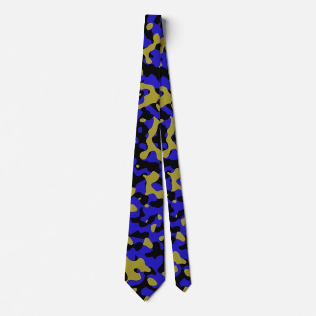 Corbata Camuflaje azul en oro y negro (Anverso)