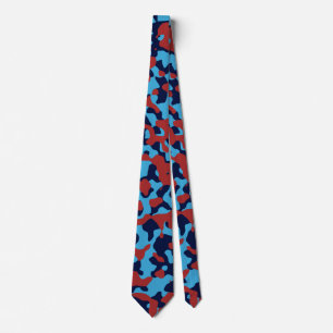 Corbata Camuflaje azul en rojo oscuro y marina