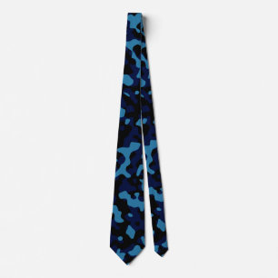 Corbata Camuflaje azul marino en azul cielo y negro