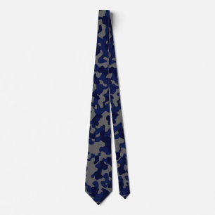 Corbata Camuflaje azul oscuro en azul gris y profundo