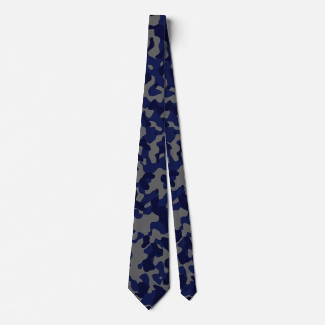 Corbata Camuflaje azul oscuro en azul gris y profundo (Anverso)