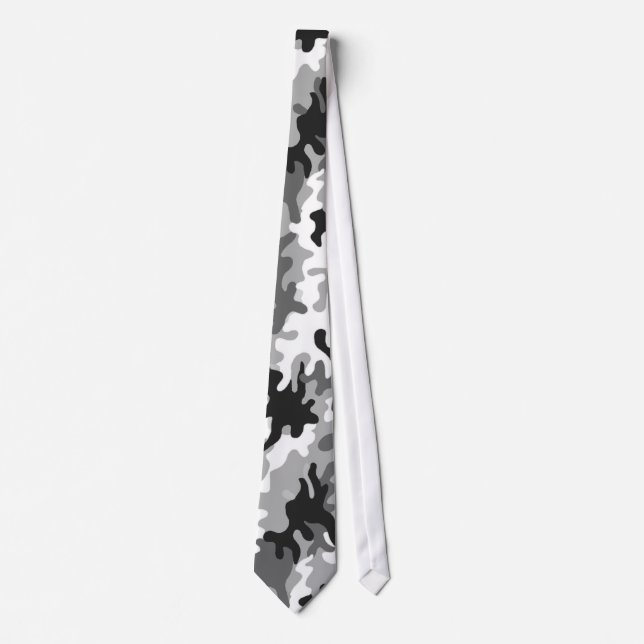 Corbata Camuflaje blanco y negro (Anverso)
