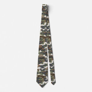 Corbata Camuflaje de estilo acuarela con animales