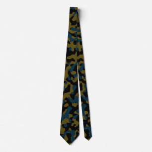 Corbata Camuflaje de oliva oscura en la marina y negro