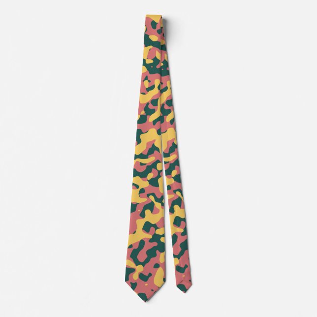 Corbata Camuflaje en rosa, amarillo y verde (Anverso)