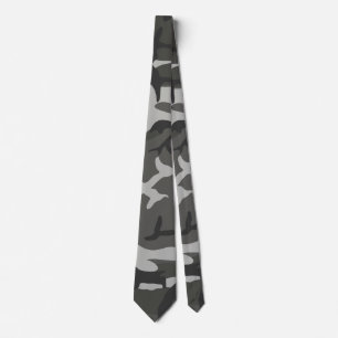 Corbata Camuflaje Gris Y Negro