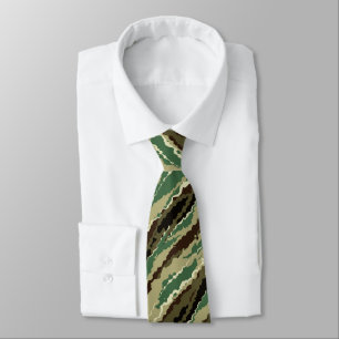 Corbata camuflaje khakki camuflaje a rayas tendencia elega