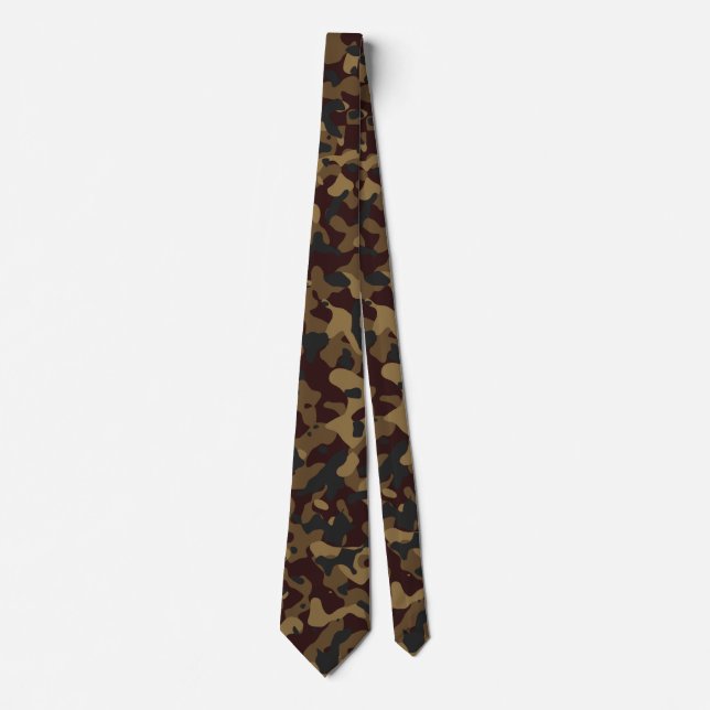 Corbata Camuflaje marrón en Tan y carbón vegetal (Anverso)