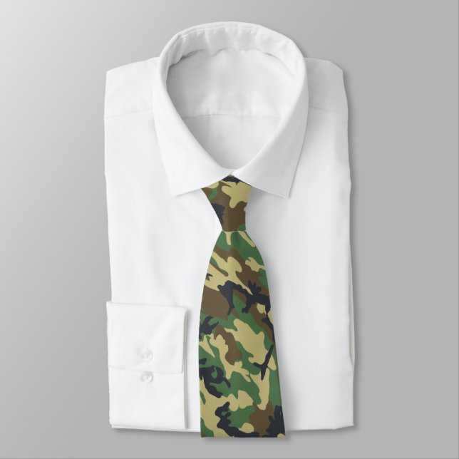 Corbata Camuflaje militar estadounidense Modelo Camo Verde (Atado)