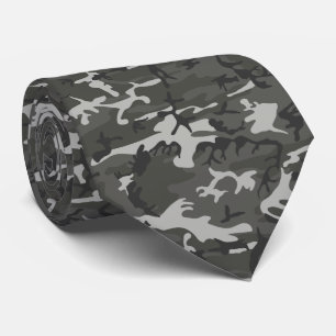 Corbata Camuflaje Militar Gris Moderno