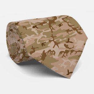 Corbata Camuflaje Militar Moderno Verde Marrón Desierto