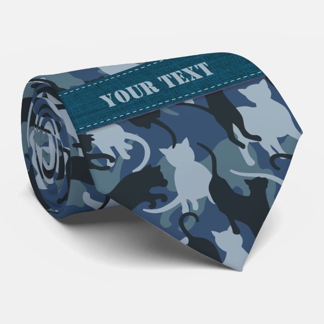 Corbata Camuflaje Naval de Gatos (Enrollado)