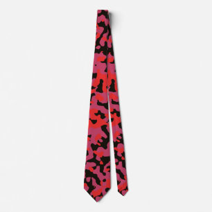 Corbata Camuflaje rojo en negro y púrpura