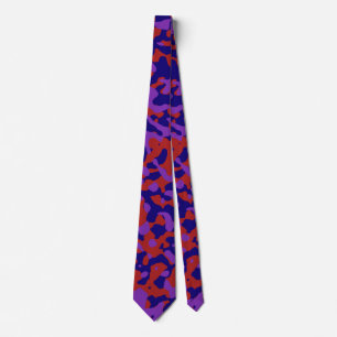 Corbata Camuflaje rojo oscuro en azul profundo y morado