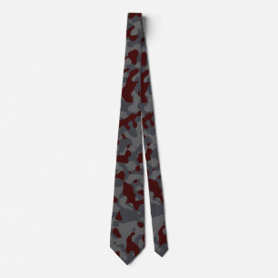 Corbata Camuflaje rojo oscuro en gris