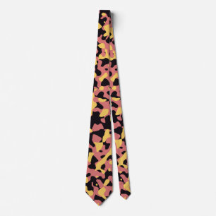 Corbata Camuflaje rosa en amarillo y negro