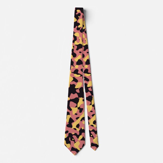 Corbata Camuflaje rosa en amarillo y negro (Anverso)