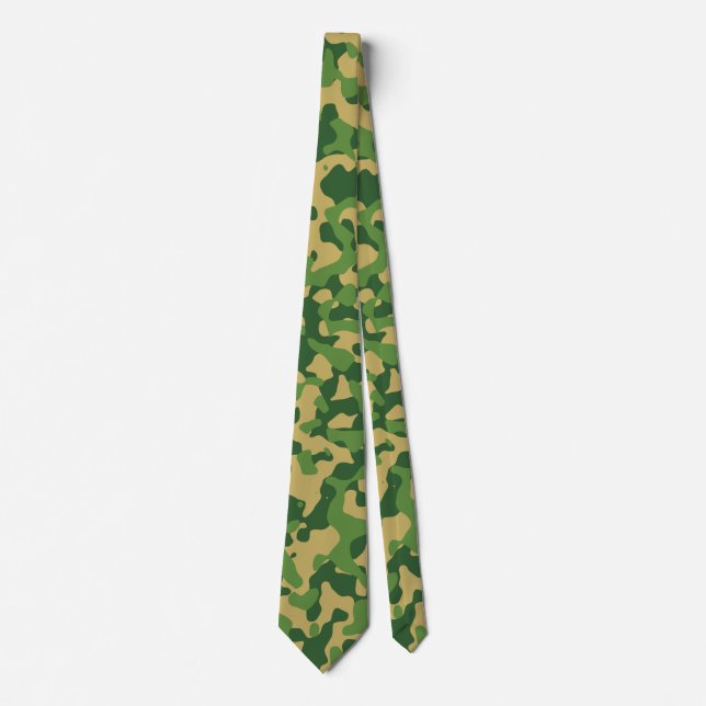 Corbata Camuflaje verde en Khaki (Anverso)
