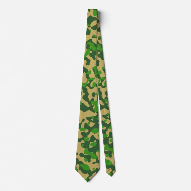 Corbata Camuflaje verde en Tan y Olivo (Anverso)