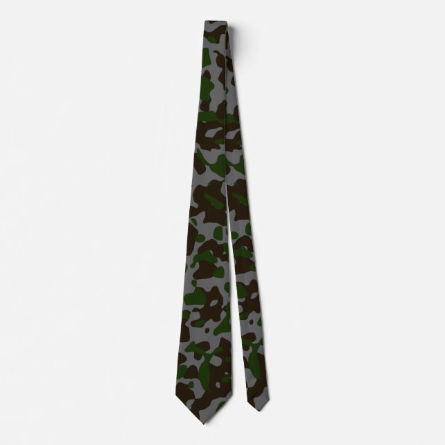 Corbata Camuflaje verde oscuro en marrón y gris (Anverso)