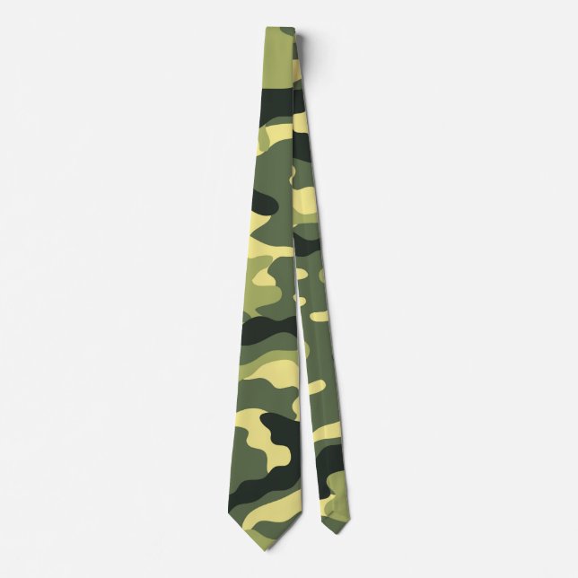 Corbata Camuflaje verde para camping de caza (Anverso)