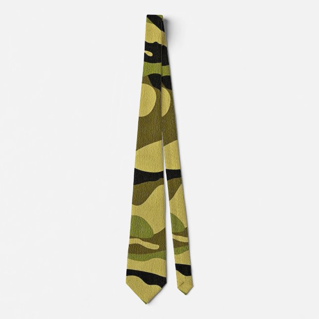 Corbata Camuflaje verde y negro marrón (Anverso)