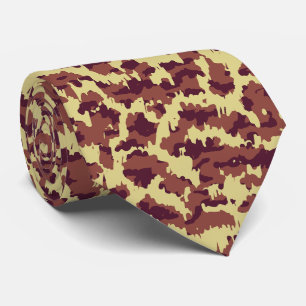 Corbata Camuflaje vívido con garabatos retro negro y rojo