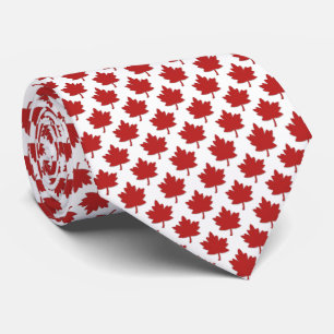 Corbata Canadá: Blanco de hoja de arce rojo oscuro