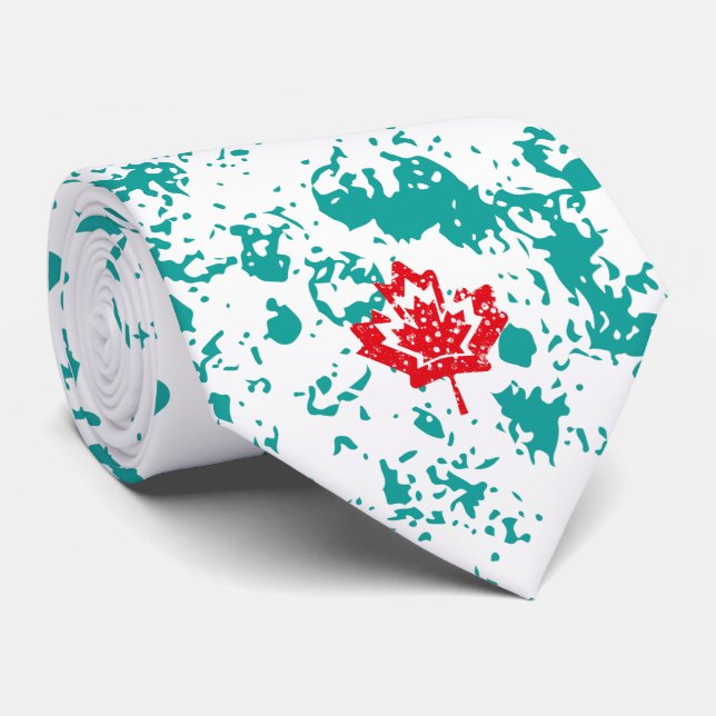 Corbata CANADA double RAIN EARTH MAPLE BY MASANSER PIXELAT (Enrollado)