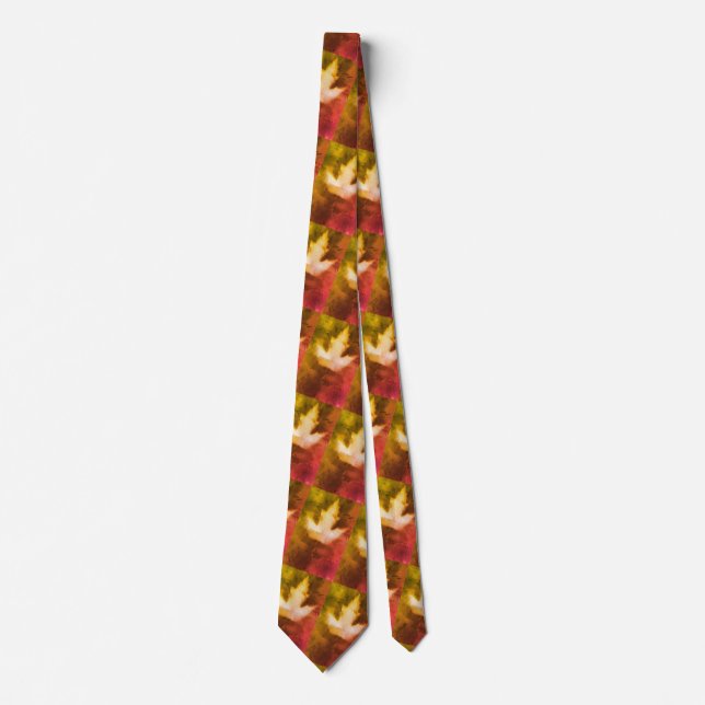 Corbata Canadá Maple Leaf Red Green Gold Style Organic Art (Anverso)