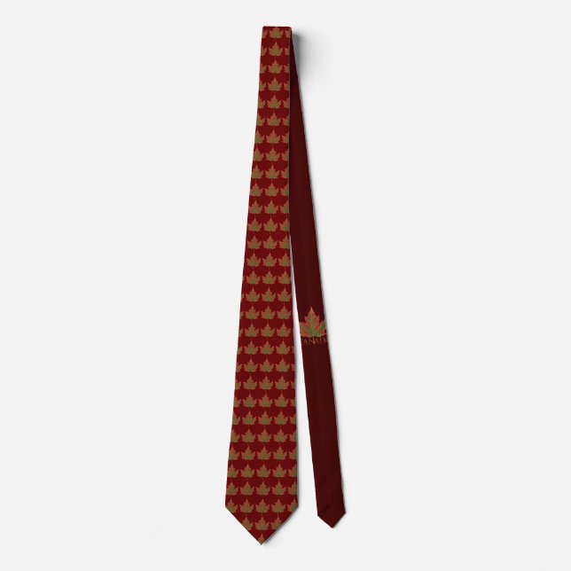 Corbata Canadá Souvenir Tie Autumn Maple Leaf Canada Tie (Anverso)