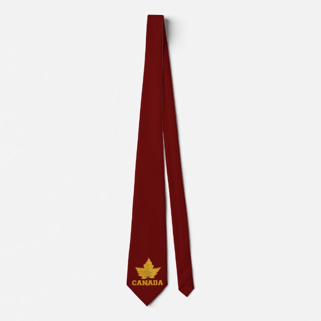 Corbata Canadá Souvenir Tie Fun Canada Maple Leaf Ties (Anverso)