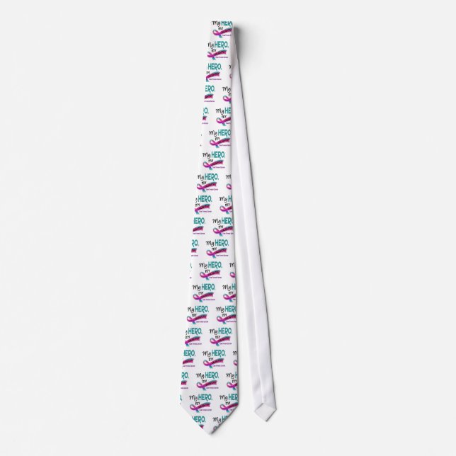 Corbata Cáncer de tiroides MI HÉROE MI HIJA 42 (Anverso)