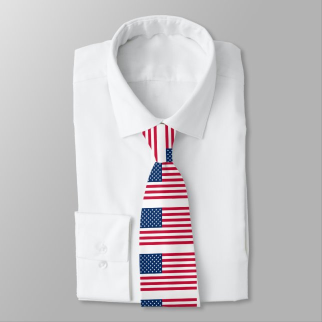 Corbata Canción de cuello de bandera estadounidense - Esta (Atado)