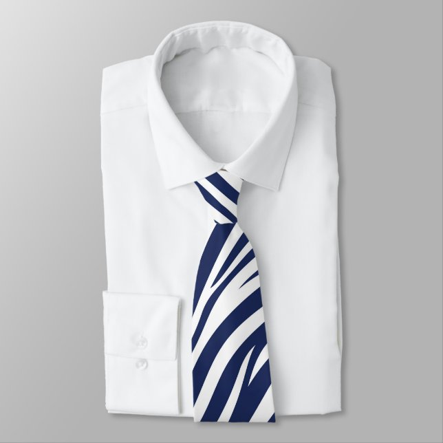 Corbata Canción del mar azul marino olas fluidas (Atado)