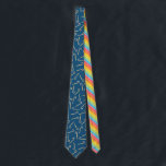 Corbata Candy arcoiris Navidades azul oscuro<br><div class="desc">Esta corbata temática de los Navidades es divertida y colorida. La corbata tiene ilustraciones de latas de caramelo rayado con un fondo azul oscuro. El reverso tiene rayas de color caramelo arcoiris.</div>