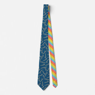 Corbata Candy arcoiris Navidades azul oscuro