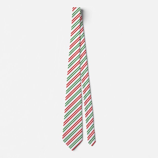 Corbata Candy Cane Navidades Strips Red Green (Anverso)