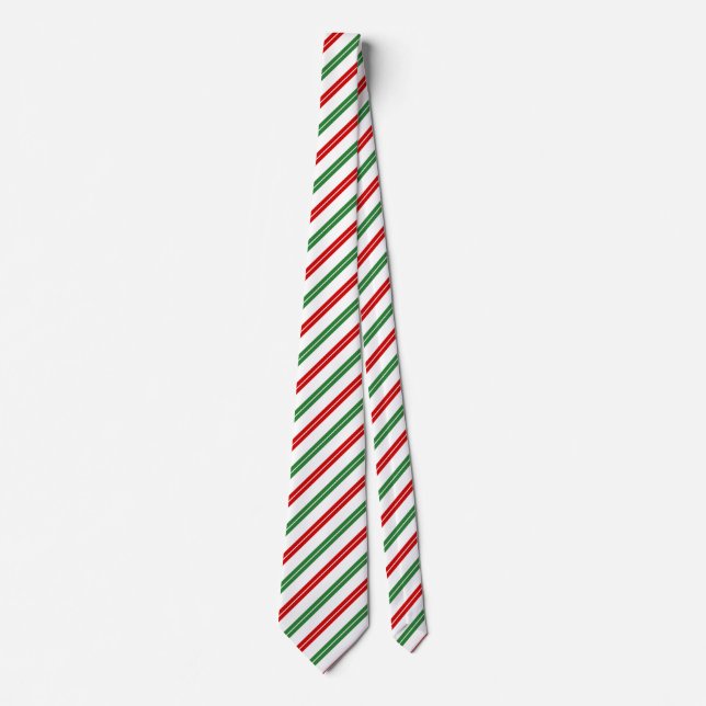 Corbata Candy Cane Navidades Strips Red Green (Anverso)