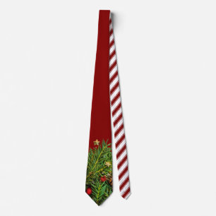 Corbata Candy Cane Stripes Navidades Needles Pine