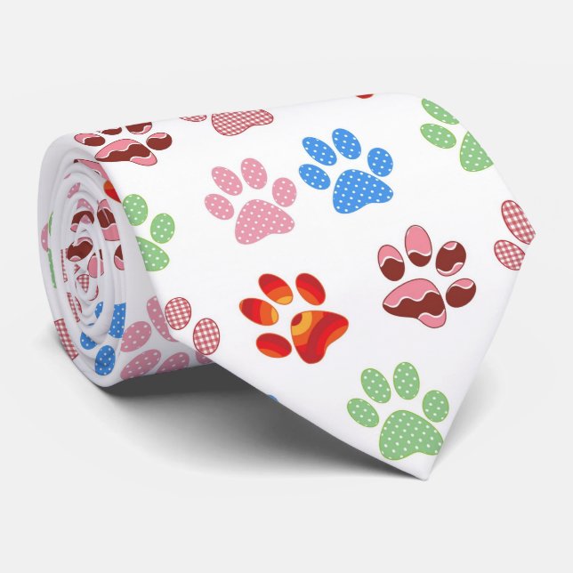 Corbata Canine Paw Print Men's Tie (Enrollado)