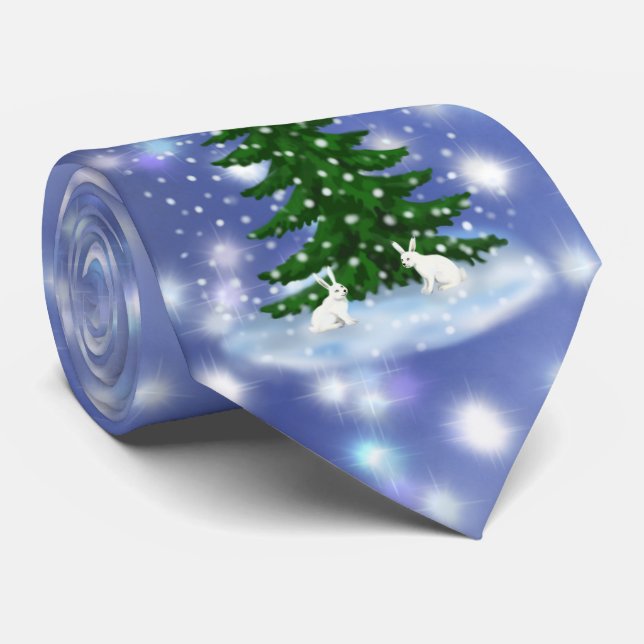 Corbata Cañones blancos de abeto de Navidad (Enrollado)
