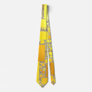 Corbata Canto al cuadrado amarillo y Naranja