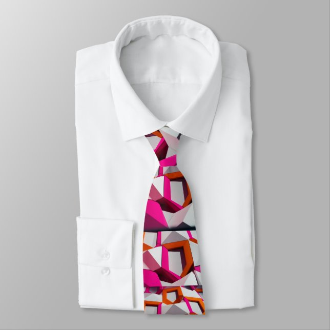 Corbata Canto blanco y rosa (Atado)
