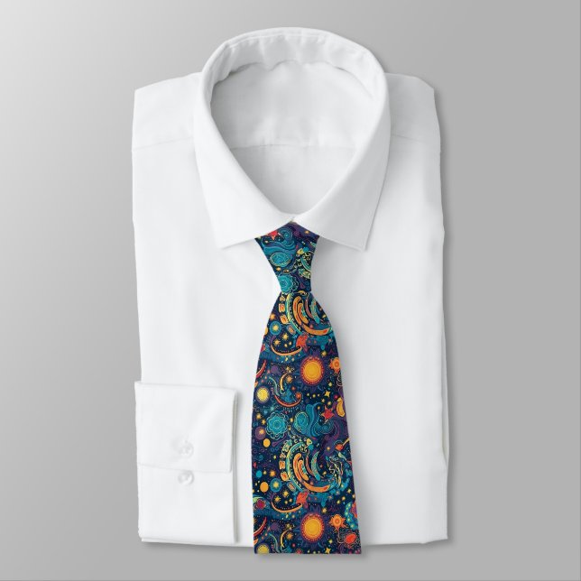 Corbata Canto de Cuello de Arte Galaxy (Atado)
