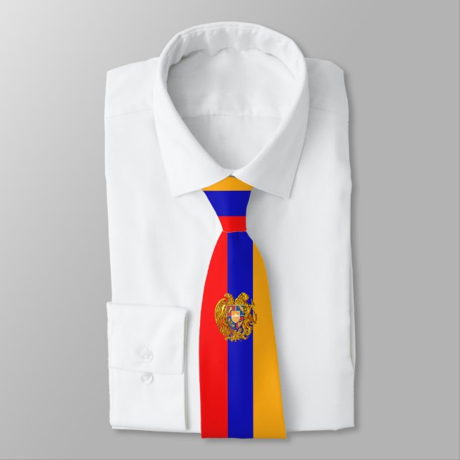 Corbata Canto de cuello de bandera armenia (Atado)